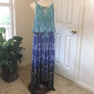 Rafaela Maxi Dress Handkerchief Hem Sleeveless LG